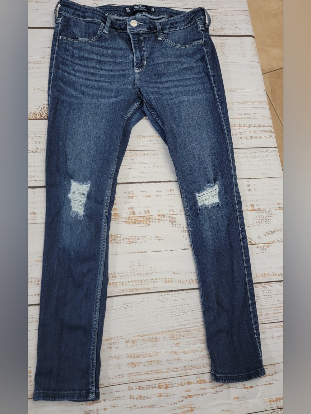 Hollister Dark Blue Ripped Low Rise Jean Legging